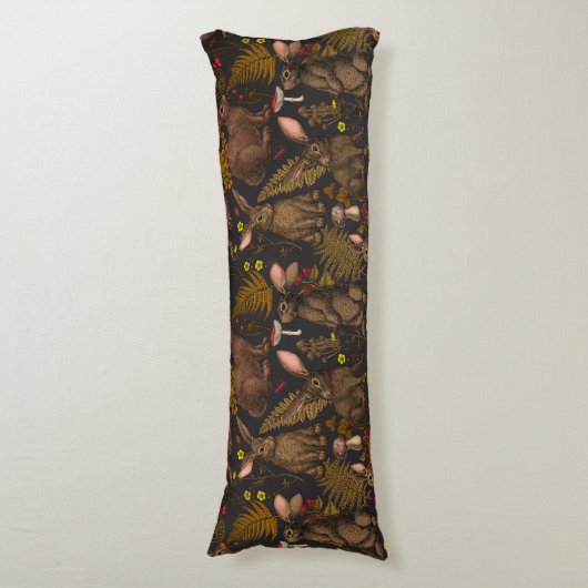 Konijnen en bossen flora Body Pillow Lichaamskussen (Voorkant Verticaal)