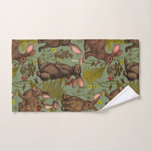 Konijnen en houten flora Bath Towel Set Bad Handdoek (Handdoek)