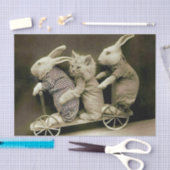  konijnen en katten op de Speelgoed scooter Tissuepapier (Craft)