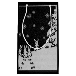 Konijnen en Kerstboom Winter Vakantie Kunst Klein Cadeauzakje