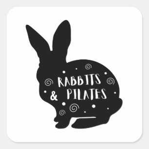 Konijnen en piloten vierkante sticker