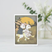 Konijnen en roeizon briefkaart (Staand voorkant)