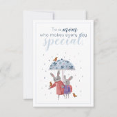 Konijnen en Roodborstjes Moederdag van Dochter Bedankkaart (Voorkant)