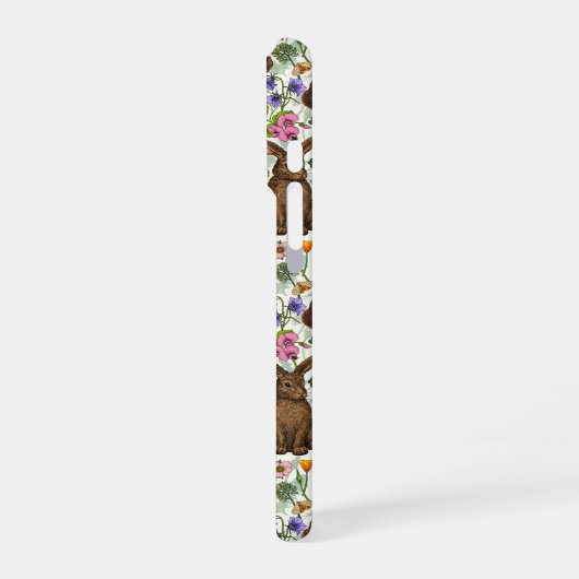 Konijnen en wilde bloemen iPhone hoesje (Linkerkant)