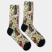 Konijnen en wilde bloemen sokken (Rechts)