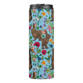 Konijnen en wilde bloemen thermosbeker (Achterkant)