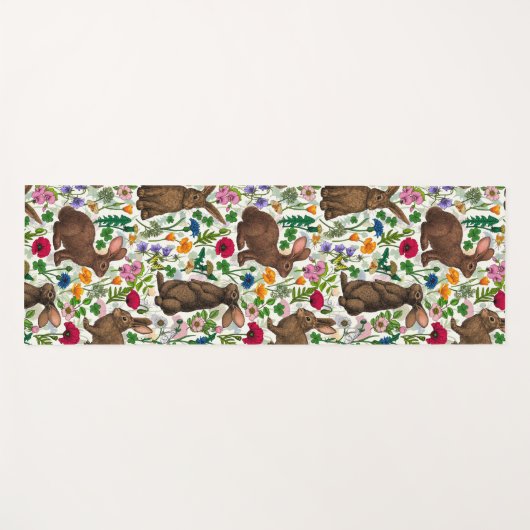 Konijnen en wilde bloemen yogamat (Voorkant (horizontaal))