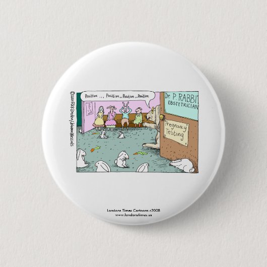 Konijnen gynaecologen Grappige Noveltie Knop Ronde Button 5,7 Cm (Voorkant)