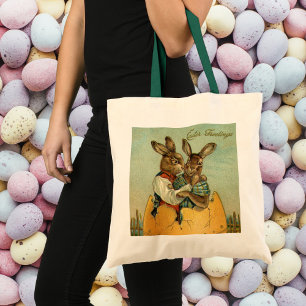 Konijnen in een gouden ei, vintage Victoriaans Pas Tote Bag