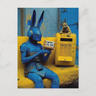 Konijnen in een verlaten fabrieksBriefkaart Briefkaart