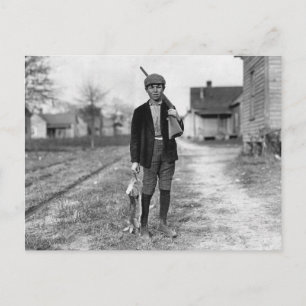 Konijnen jagen, 1908 briefkaart
