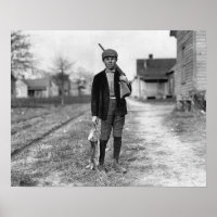 Konijnen jagen, 1908. Oude foto