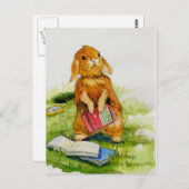 Konijnen lezen graag Briefkaart (Voorkant / Achterkant)