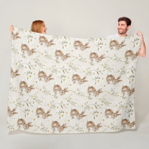 Konijnen Madeliefjes Bloemen Fleece Deken
