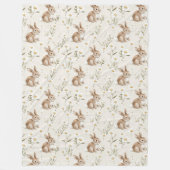 Konijnen Madeliefjes Bloemen Fleece Deken (Voorkant)