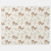 Konijnen Madeliefjes Bloemen Fleece Deken (Voorkant (Horizontaal))