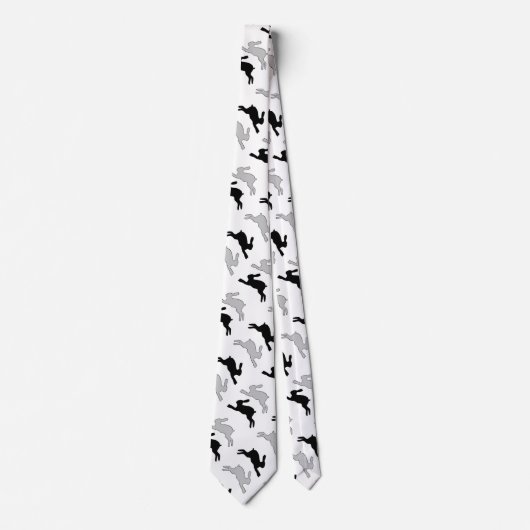 konijnen op wit springen stropdas (Voorkant)