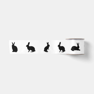Konijnen Silhouetten In Zwart Cute Pasen Lint