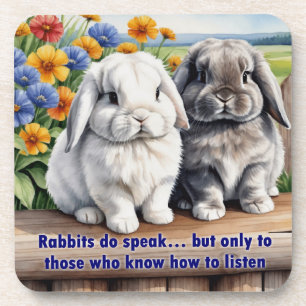 Konijnen Spreken Lop Eared Bunny Set 6 Bier Onderzetter