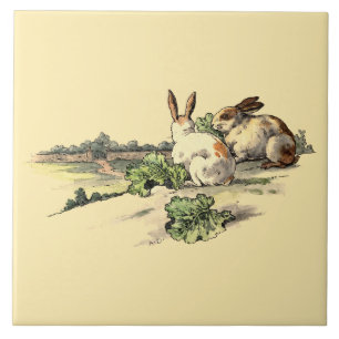  konijnen uit de Victoriaans tijd Tegeltje