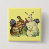  konijnen vierkante button 5,1 cm (Voorkant)