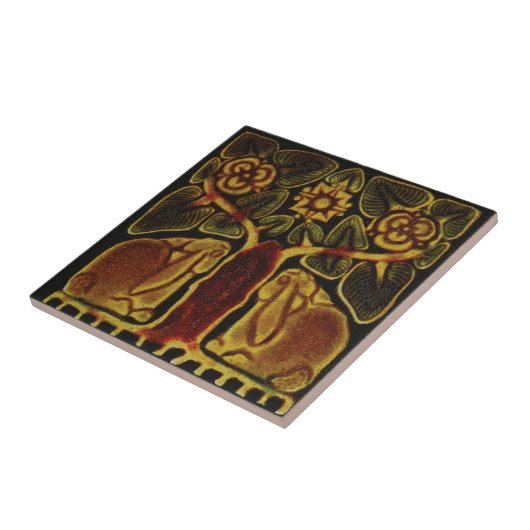 Konijnen William De Morgan Tegeltje (Zijkant)