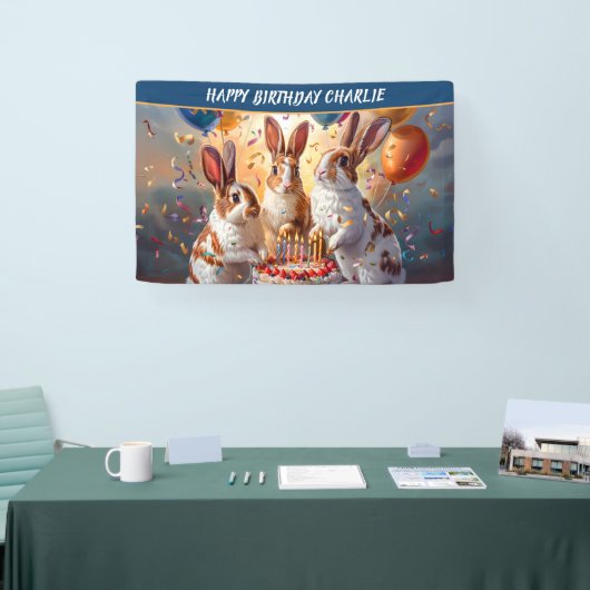 Konijnenavond verjaardagsfeestje spandoek (Beurs)