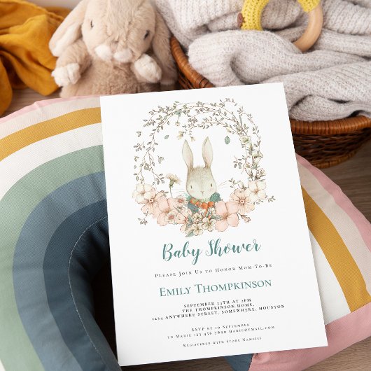  konijnenblad eendenei blauw Baby shower Kaart