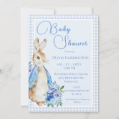 Konijnenblauw Baby shower Kaart (Voorkant)