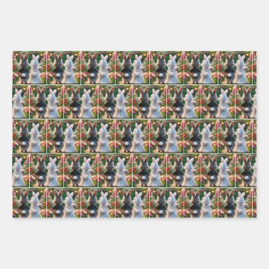 Konijnenbruid en bruidegom inpakpapier vel (Voorkant 2)