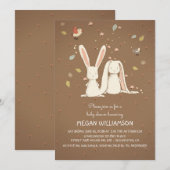 konijnenbunnies koppelen baby shower bos kaart (Voorkant / Achterkant)