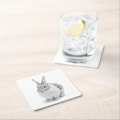 konijnendag vierkante kartonnen onderzetter (Insitu)