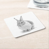 konijnendag vierkante kartonnen onderzetter (Schuin)