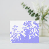 Konijnenfamilie Silhouet Natuur Scene Vintage Bos Briefkaart (Staand voorkant)
