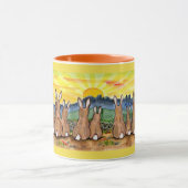 Konijnenfamilie Sunrise Bright Designer Mok (Midden)