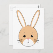konijnengezicht briefkaart (Voorkant / Achterkant)