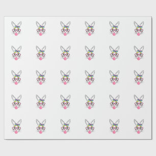 Konijnengezicht Bubble Gum Blaasbril Hoofdband Gel Cadeaupapier