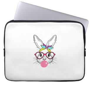 Konijnengezicht Bubble Gum Blaasbril Hoofdband Gel Laptop Sleeve