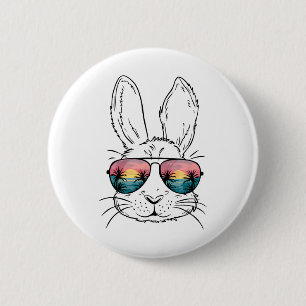 Konijnengezicht Konijn Zonnebril Strand Zomer Vaka Ronde Button 5,7 Cm