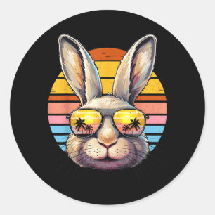 Konijnengezicht Zonnebril Strand Zomer Vakantie Ronde Sticker
