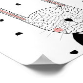 Konijnenillustratie, modern kinderkamer muurkunst poster (Hoek)