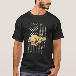 Konijnenjacht Amerikaanse vlag camo konijnenjacht T-shirt