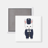 Konijnenklarinet Marching Band Navy Blue White Magneet (Voorkant / Achterkant)