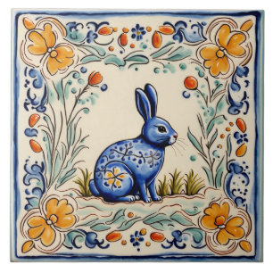 Konijnenkonijn Mediterraans Folk Animal Art Tegeltje