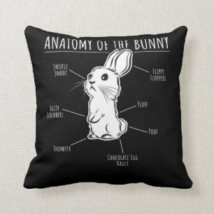 Konijnenkorf Anatomie van Bunny Cute Rabbit Pet Lo Kussen