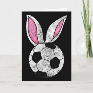 Konijnenoren Voetbal Gelukkig Pasen Jongens Meisje Kaart