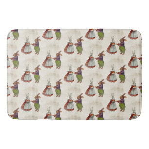  konijnenpaar in Victoriaans kleding Badmat