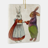konijnenpaar in Victoriaans kleding Keramisch Ornament (Rechts)