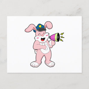 Konijnenpolitieagent Microfoon Briefkaart