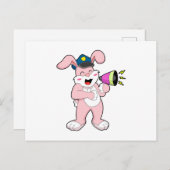 Konijnenpolitieagent Microfoon Briefkaart (Voorkant / Achterkant)